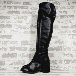 NEW BP. Luke Black Side Zip Block Heel Over The Knee Boots K734